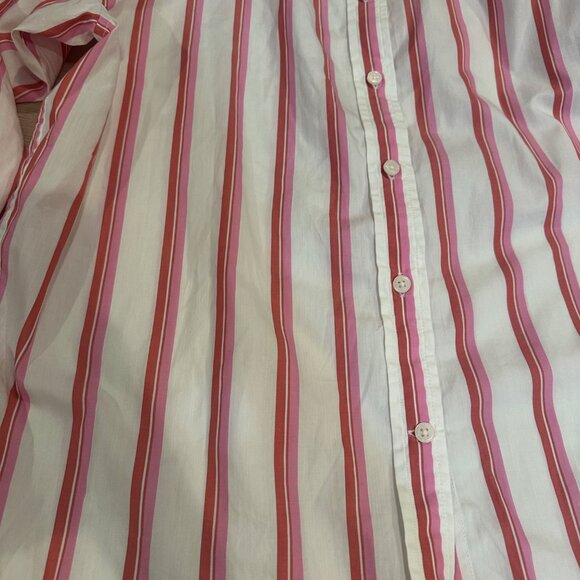 J CREW WOMENS PINK STRIPED LONG SLEEVE BUTTON SHIRT NEW SIZE 10 RELAXED - Picture 2 of 9